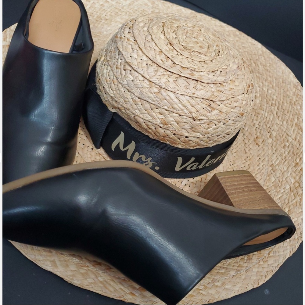 Universal Thread Black 2" Heels Pump Block Slip-On Sandal 7.5